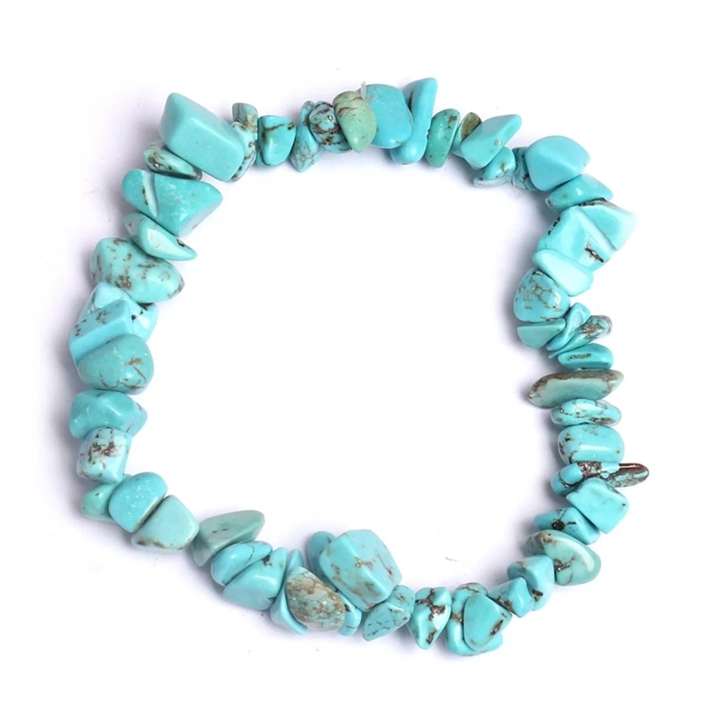 Natural Turquoise Irregular Stone Chip Bracelet